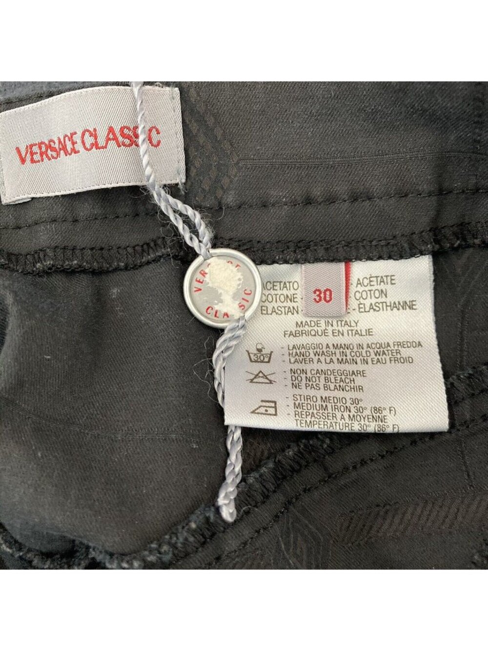 Versace Classic Pants Womens Size 30 Black Trousers - Picture 2 of 8
